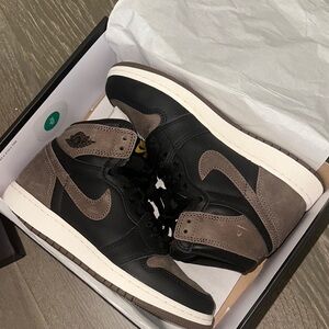 Jordan Black and Brown High-Top Sneakers